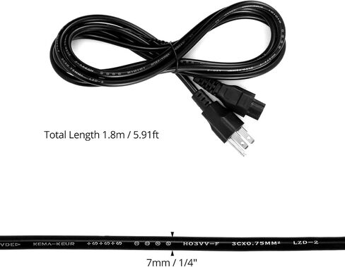 QWORK 2 سلك طاقة للكمبيوتر المحمول - 6FT، 18AWG Universal 3 Prong AC Cable، NEMA 5-15P إلى IEC 60320 C5 لأجهزة الكمبيوتر المحمولة وأجهزة التلفزيون والطابعات، 125 فولت، سلك 10 أمبير in Saudi Arabia