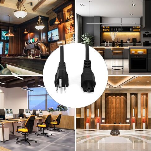 QWORK 2 سلك طاقة للكمبيوتر المحمول - 6FT، 18AWG Universal 3 Prong AC Cable، NEMA 5-15P إلى IEC 60320 C5 لأجهزة الكمبيوتر المحمولة وأجهزة التلفزيون والطابعات، 125 فولت، سلك 10 أمبير in Saudi Arabia