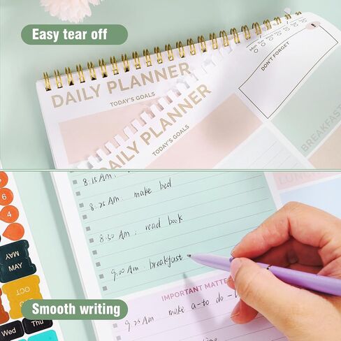 to Do List Notepad, 104 Pages 8.3 * 11'' to Do List Notebook Undated Daily Planner Notepad with Task Checklist Home Office School Supplies in Saudi Arabia