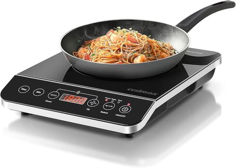 CUSIMAX Portable Induction Cooktop,3 Control Modes, 1800w 7.1" Heating Coil,140°F To 464°F,Induction Hot Plate with LED Display Sensor Touch Screen,Timer and Child Lock,Even and Fast Heating in Saudi Arabia