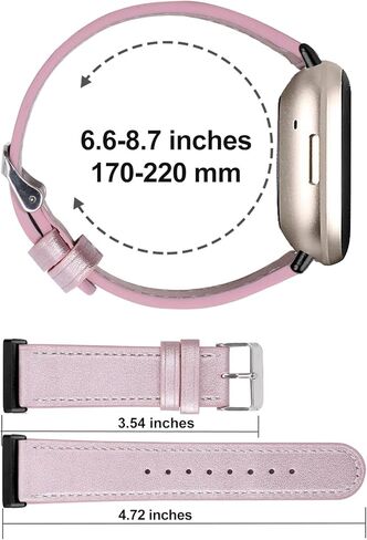 أحزمة جلدية من Attbbon متوافقة مع أحزمة ساعة Fit bit Versa 3/Fit bit Sense للنساء والرجال، سوار بديل ناعم قابل للتنفس وقابل للتعديل لـ Versa 3/Sense in Saudi Arabia
