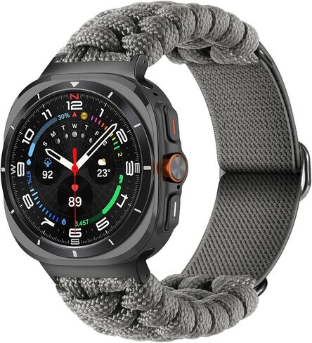 Handmade Survival Paracord band Compatible with Samsung Galaxy Watch Ultra 47mm Watch,Soft Nylon Elastic Braided Adjustable Sport Loop Strap for Galaxy Watch Ultra Men Women in Saudi Arabia