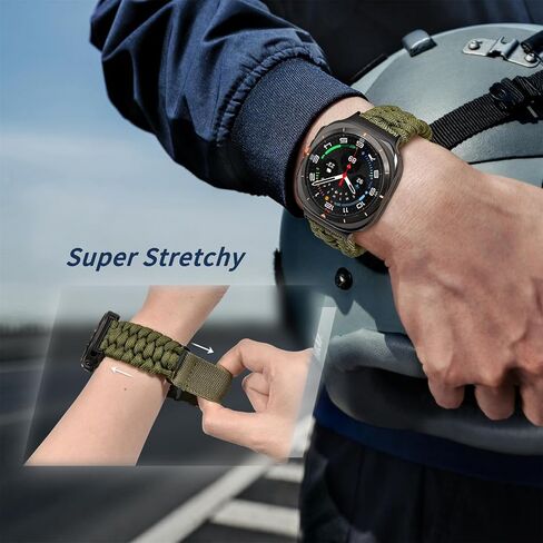 Handmade Survival Paracord band Compatible with Samsung Galaxy Watch Ultra 47mm Watch,Soft Nylon Elastic Braided Adjustable Sport Loop Strap for Galaxy Watch Ultra Men Women in Saudi Arabia
