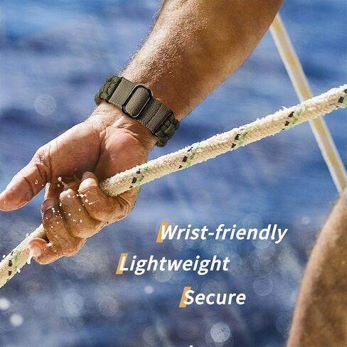 Handmade Survival Paracord band Compatible with Samsung Galaxy Watch Ultra 47mm Watch,Soft Nylon Elastic Braided Adjustable Sport Loop Strap for Galaxy Watch Ultra Men Women in Saudi Arabia