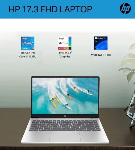 HP 2024 Newest Business Laptop, 17.3" FHD Display, 13th Gen Intel Core i5-1335U(10-Core, Up to 4.6GHz), 16GB RAM, 1TB SSD,Anti-Glare,Backlit KB, HDMI, WiFi 6, HD Webcam, Windows 11 Pro, with Mouse in Saudi Arabia