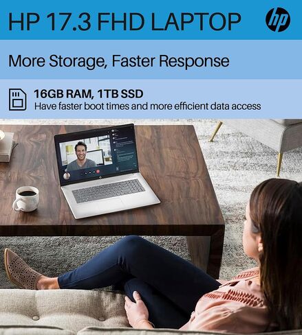 HP 2024 Newest Business Laptop, 17.3" FHD Display, 13th Gen Intel Core i5-1335U(10-Core, Up to 4.6GHz), 16GB RAM, 1TB SSD,Anti-Glare,Backlit KB, HDMI, WiFi 6, HD Webcam, Windows 11 Pro, with Mouse in Saudi Arabia