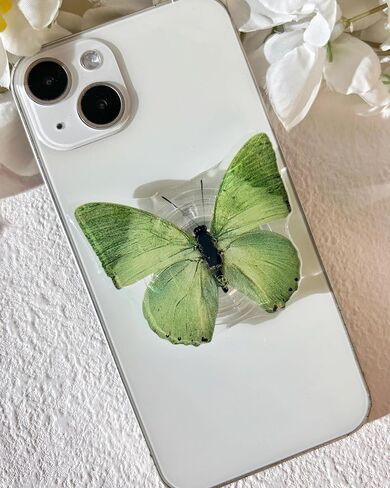 Butterfly Mobile Phone Grip, Rare Butterfly, Cute Butterfly Stand, Transparent Resin Folding Elastic Base, Mobile Phone Decoration in Saudi Arabia