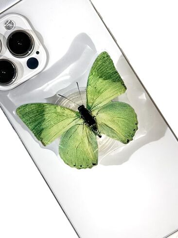 Butterfly Mobile Phone Grip, Rare Butterfly, Cute Butterfly Stand, Transparent Resin Folding Elastic Base, Mobile Phone Decoration in Saudi Arabia