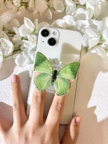 Butterfly Mobile Phone Grip, Rare Butterfly, Cute Butterfly Stand, Transparent Resin Folding Elastic Base, Mobile Phone Decoration in Saudi Arabia
