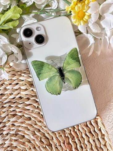 Butterfly Mobile Phone Grip, Rare Butterfly, Cute Butterfly Stand, Transparent Resin Folding Elastic Base, Mobile Phone Decoration in Saudi Arabia