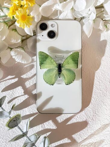 Butterfly Mobile Phone Grip, Rare Butterfly, Cute Butterfly Stand, Transparent Resin Folding Elastic Base, Mobile Phone Decoration in Saudi Arabia