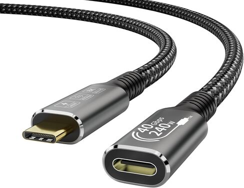 USB4 8K 0.8M Cable Thunderbolt 4 Compatible USB 4 Type-c Male to Female Extension Cable Ultra HD 8K@60Hz 100W Charging 40Gbps Data Transfer Compatible with External SSD eGPU USB-C Docking in Saudi Arabia