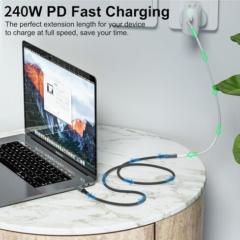 USB4 8K 0.8M Cable Thunderbolt 4 Compatible USB 4 Type-c Male to Female Extension Cable Ultra HD 8K@60Hz 100W Charging 40Gbps Data Transfer Compatible with External SSD eGPU USB-C Docking in Saudi Arabia
