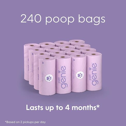 On The Go Dog Poop Bags - 8 Rolls (120 Count) | Reliable Strength & Leak-Proof | Lavender Scent | 65% Recycled Plastic in Saudi Arabia