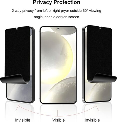 عبوتان من واقي شاشة الخصوصية غير اللامع Samusng Galaxy S24 Plus، [يدعم فتح بصمة الإصبع] جراب صديق للوهج ومضاد للتوهج بطريقتين مضاد للتجسس لهاتف S24 Plus in Kuwait