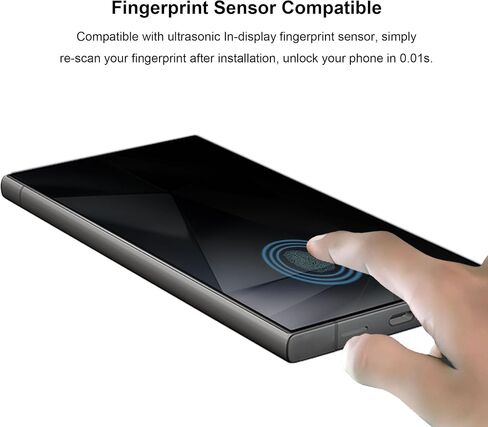 عبوتان من واقي شاشة الخصوصية غير اللامع Samusng Galaxy S24 Plus، [يدعم فتح بصمة الإصبع] جراب صديق للوهج ومضاد للتوهج بطريقتين مضاد للتجسس لهاتف S24 Plus in Kuwait
