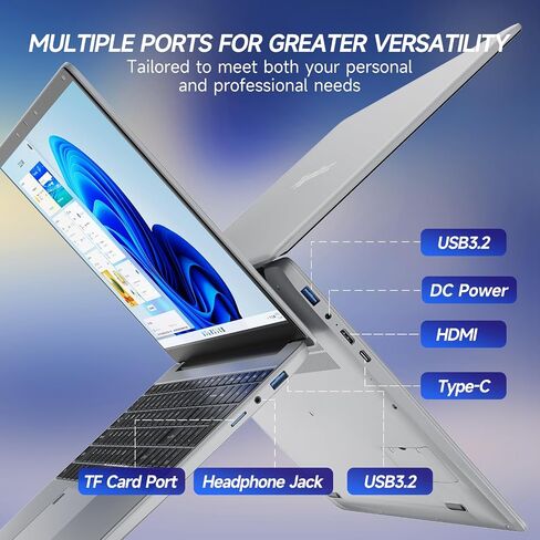 15.6 inch Laptop, RAM 4GB SSD 128GB, Celeron N5095, Window 11, WiFi, Bluetooth 4.2, USB 3.0, for Students and Business. in Saudi Arabia