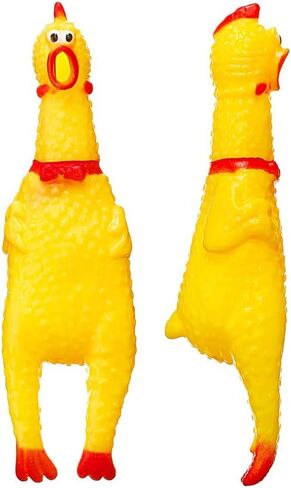 KUJOBUY Small - 1 Pack - Screaming Yellow Rubber Chicken Dog Toy Non Toxic Bite-Resistant Squeaky Toy Lovely Baby Dog Safe Latex Rubber Pet Toy Gift in Kuwait