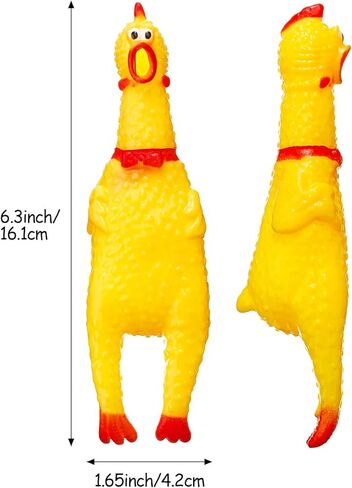 KUJOBUY Small - 1 Pack - Screaming Yellow Rubber Chicken Dog Toy Non Toxic Bite-Resistant Squeaky Toy Lovely Baby Dog Safe Latex Rubber Pet Toy Gift in Kuwait