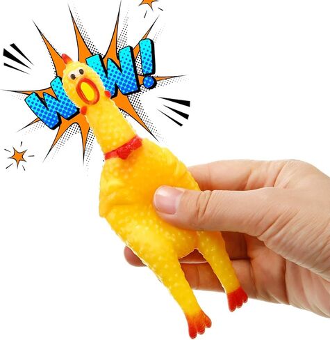 KUJOBUY Small - 1 Pack - Screaming Yellow Rubber Chicken Dog Toy Non Toxic Bite-Resistant Squeaky Toy Lovely Baby Dog Safe Latex Rubber Pet Toy Gift in Kuwait