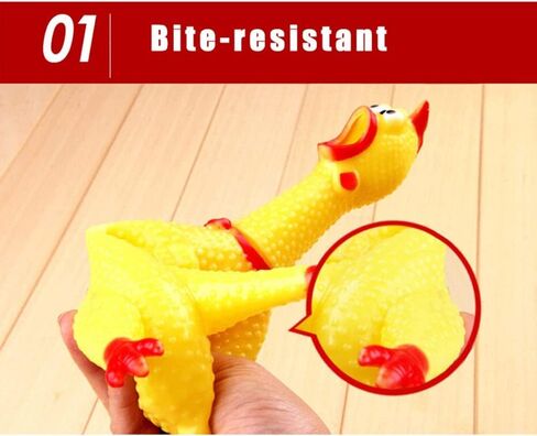 KUJOBUY Small - 1 Pack - Screaming Yellow Rubber Chicken Dog Toy Non Toxic Bite-Resistant Squeaky Toy Lovely Baby Dog Safe Latex Rubber Pet Toy Gift in Kuwait