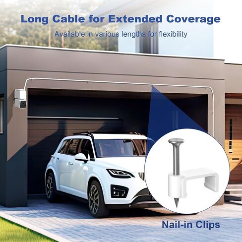 Itramax for WYZE Cam Pan V3 Power Cable 10FT 2Pack,Micro USB Extension Cord 90 Degree Power Adapter L-Shaped Long Flat Charging for Cam Pan V3 Outdoor Camera Support Data Transfer,White 15 20 25 30 FT in Kuwait