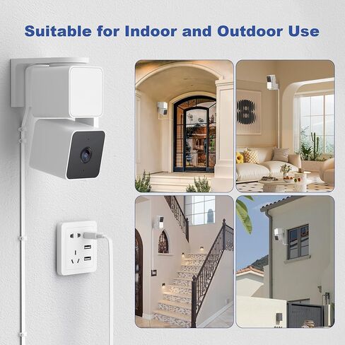 Itramax for WYZE Cam Pan V3 Power Cable 10FT 2Pack,Micro USB Extension Cord 90 Degree Power Adapter L-Shaped Long Flat Charging for Cam Pan V3 Outdoor Camera Support Data Transfer,White 15 20 25 30 FT in Kuwait