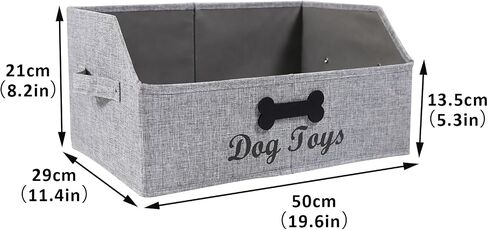 Large Collapsible Dog Toy Basket,Fabric Trapezoid Dog Toy Bin,Stable Dog Toy Storage Box with Metal Handle,for organizing Dog Puppy Toy Blanket Collar Clothes Snacks-Can be Personalized-Gray in Saudi Arabia