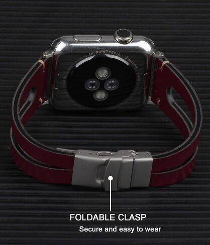 Leather Bands Compatible with Apple Watch Band,DIY Style Handmade Vintage Leather Bracelet Bands Replacement for iWatch SE SE2 8 7 6 5 4 3 2 1 Women Man,Upgraded Secure Clasp in Saudi Arabia