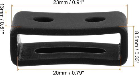 uxcell Watch Band Strap Loops, Rubber Replacement Fastener Rings Silicone Watch Holder Keeper for 20mm Width Watch Band, Black 2 Pcs in Saudi Arabia