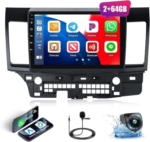 2G+64G Android Car Stereo Radio for Mitsubishi Lancer 2008-2017 with Wireless CarPlay 10.1" Touch Screen Android Auto Head Unit with GPS Navigation HiFi WiFi Bluetooth FM RDS Radio AHD Backup Camera in Saudi Arabia