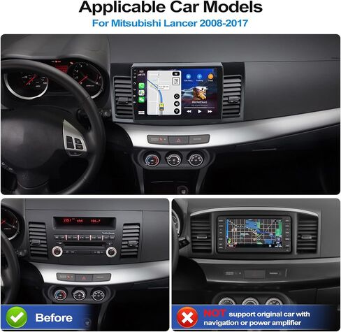 2G+64G Android Car Stereo Radio for Mitsubishi Lancer 2008-2017 with Wireless CarPlay 10.1" Touch Screen Android Auto Head Unit with GPS Navigation HiFi WiFi Bluetooth FM RDS Radio AHD Backup Camera in Saudi Arabia