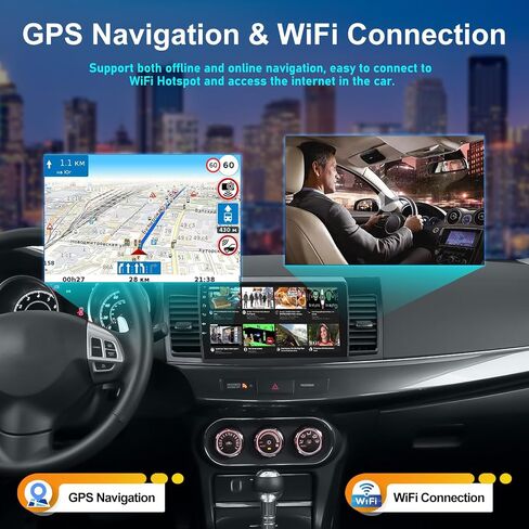 2G+64G Android Car Stereo Radio for Mitsubishi Lancer 2008-2017 with Wireless CarPlay 10.1" Touch Screen Android Auto Head Unit with GPS Navigation HiFi WiFi Bluetooth FM RDS Radio AHD Backup Camera in Saudi Arabia