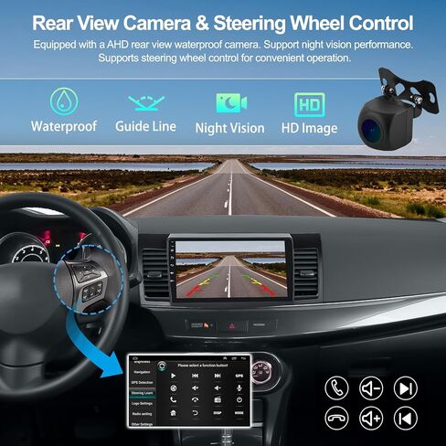 2G+64G Android Car Stereo Radio for Mitsubishi Lancer 2008-2017 with Wireless CarPlay 10.1" Touch Screen Android Auto Head Unit with GPS Navigation HiFi WiFi Bluetooth FM RDS Radio AHD Backup Camera in Saudi Arabia