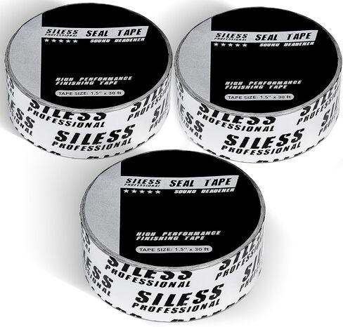 Siless Professional Finishing Sealing Tape for car Sound deadening Installation 1-1/2in x 30ft, Silver, 2 Pack in Saudi Arabia