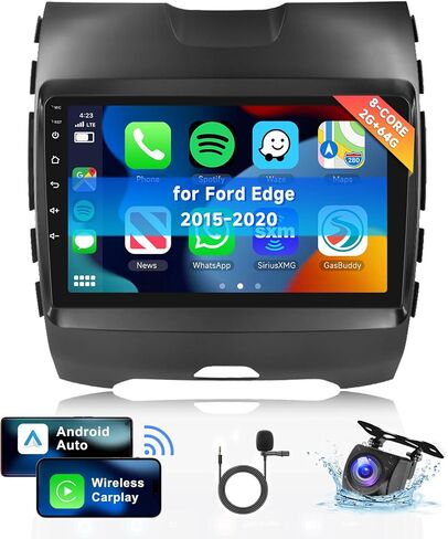 [8 CORE 2G+64G] Car Radio for Ford Edge 2015-2020 with Wireless Carplay/Android Auto, 9 Inch Android 13 IPS Touch Screen Car Stereo, Bluetooth, GPS Navi, WiFi, SWC, DSP + Backup Camera in Saudi Arabia