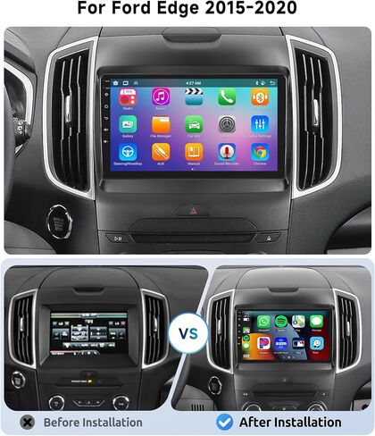 [8 CORE 2G+64G] Car Radio for Ford Edge 2015-2020 with Wireless Carplay/Android Auto, 9 Inch Android 13 IPS Touch Screen Car Stereo, Bluetooth, GPS Navi, WiFi, SWC, DSP + Backup Camera in Saudi Arabia