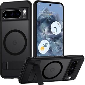 TIANNIUKE Magnetic Case for Google Pixel 8a, Built-in Kickstand Compatible with MagSafe,Slim Fit Shockproof Protective Phone Case for Pixel 8a Case Black