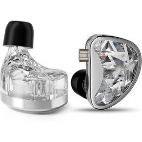 KZ AS24 in-Ear Monitor Headphone 24BA Drivers High-Performance HiFi IEM Earphones, Noise Isolation Wired Earbuds for Musicians Singer Dj Drummer Audiophile(Clear,no mic)