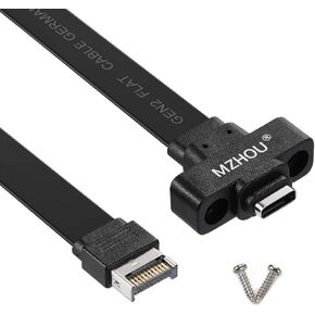USB 3.1 Type C Front Panel Header Extension Cable 57 cm, USB 3.1 Type E to USB 3.1 Type C Cable Gen 2 Speed up to 10 Gbps Internal Adapter Cable,with Mount Screw (0.5m)