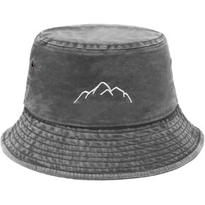 XYIYI Mountain Washed Bucket Hat Vintage Packable Summer Beach Fishing Hat Sun Hats for Men Women