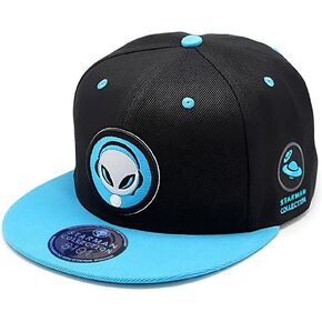 Adjustable Snapback Hat for Men & Women - Water Resistant Polyester Flat Bill Hats for Running, Sports & Gym | Lightweight Fitted Snap Back Brim Hat | Good Performance Hip Hop Cap (Blue)