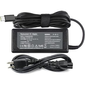 شاحن USB من النوع C 65 وات لجهاز HP Chromebook 14 14A G5 11 11A G6 G7 G8 EE Spectre x360 Elite x2 EliteBook 14-ca061dx 14-ca052wm 14-ca051wm 14-ca020nr 14-ca043cl 918337-001 844205-850 828769-001 محول التيار المتردد in Kuwait