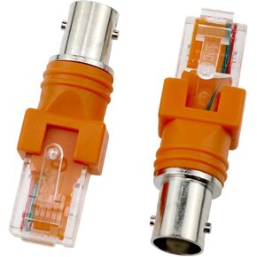 Lovelysp BNC Female to RJ45 Male Adapter Coaxial to Ethernet Adapter BNC to Ethernet Adapter (Orange) 2PCS