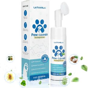 Dog Paw Care Kit - Dog Paw Cleaner for Dogs & Cats No Rinse Clean Paws Foaming Cleanser Pet Paw Cleaner Foot Washer Natural Lick Safe Dog Paw Pad Balm Stick