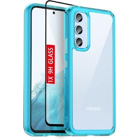 for Samsung S24 FE Case, Samsung Galaxy S24 FE Case, with[Tempered Glass Screen Protector][Built-in 4 Airbags][Not-Yellowing] Military-Grade Shockproof Protective Case for Galaxy S24 FE, Crystal Clear