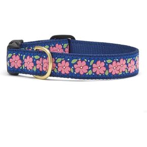 Up Country Pink Garden Pattern Dog Collar, Small (9 to 15 Inches) 5/8 Inch Narrow Width
