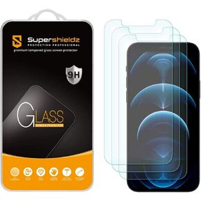 Supershieldz (3 Pack) Designed for iPhone 12 and iPhone 12 Pro (6.1 inch) Tempered Glass Screen Protector, Anti Scratch, Bubble Free