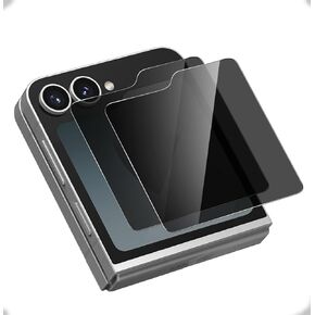 مصمم لهاتف Samsung Galaxy Z Flip 6 (الشاشة الأمامية فقط) واقي شاشة من الزجاج المقوى، مضاد لبصمات الأصابع، مقاوم للخدش، واقي للخصوصية (Z Flip 6 Privacy-2 PCS Glass)