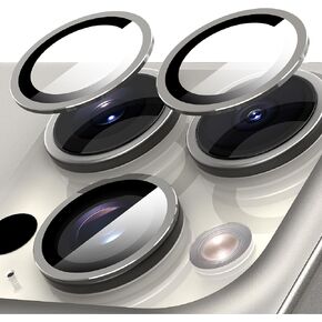 Suoman for iPhone 15 Pro Max Camera Lens Protector/15 Pro Camera Lens Protector, [Strong Adhesion] [Perfectly Fit] for iPhone 15 Pro Max/15 Pro Camera Cover 9H Tempered Glass-Diamond Silver